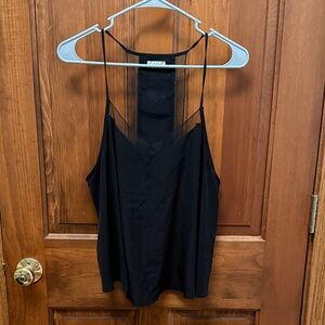 Free People Black Mesh Detail Tank Top